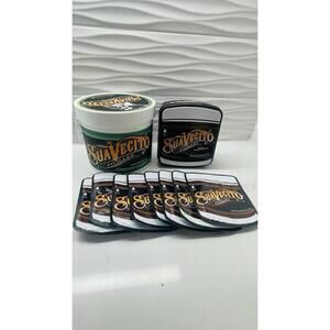 Suavecito Matte Pomade 32 oz + 8 Pk Original Hold 0.5 oz Travel Pouches with Tin